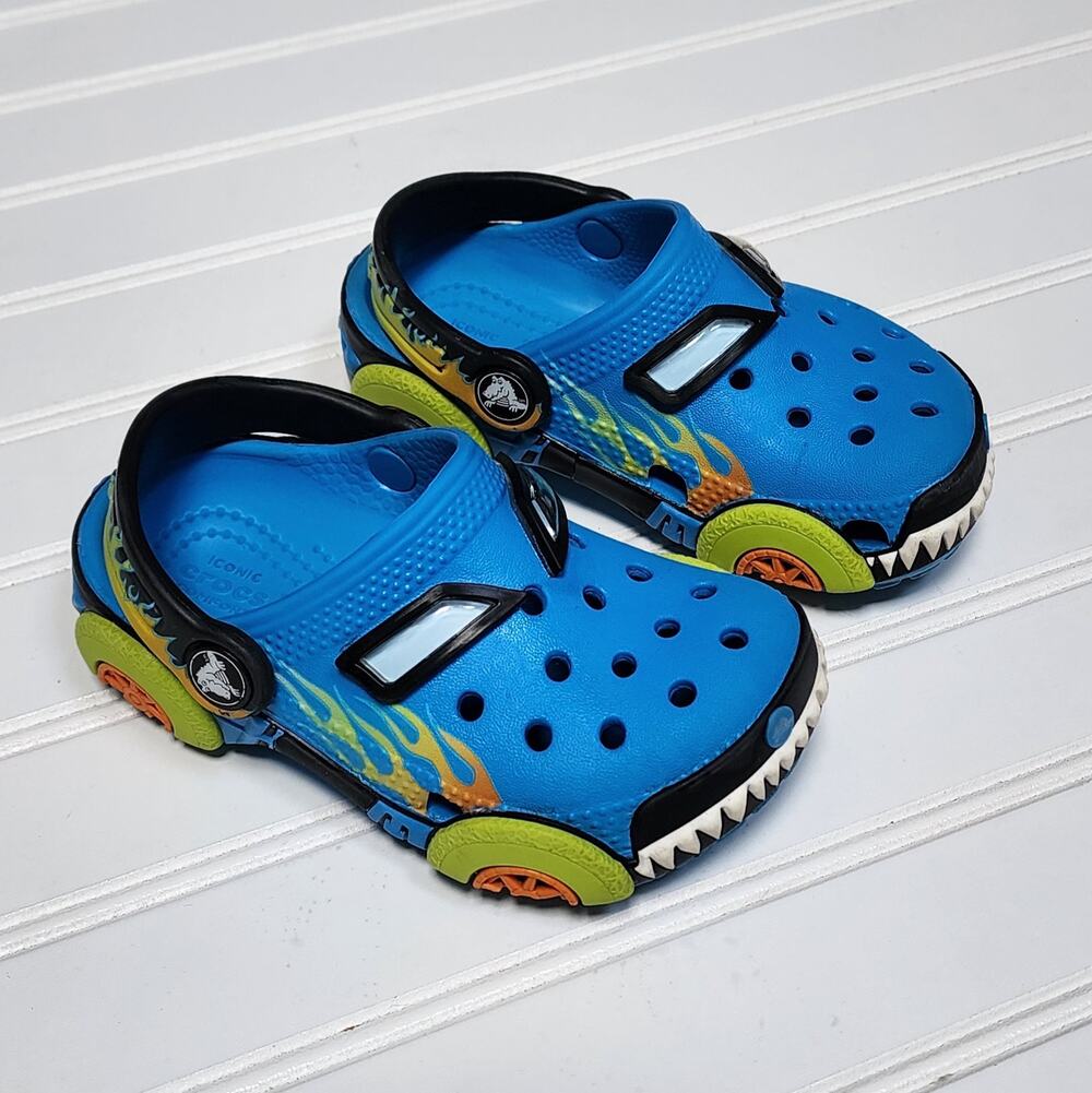 Crocs Kids Classic Monster Truck Clogs/Sandals Size 8 Toddler Blue